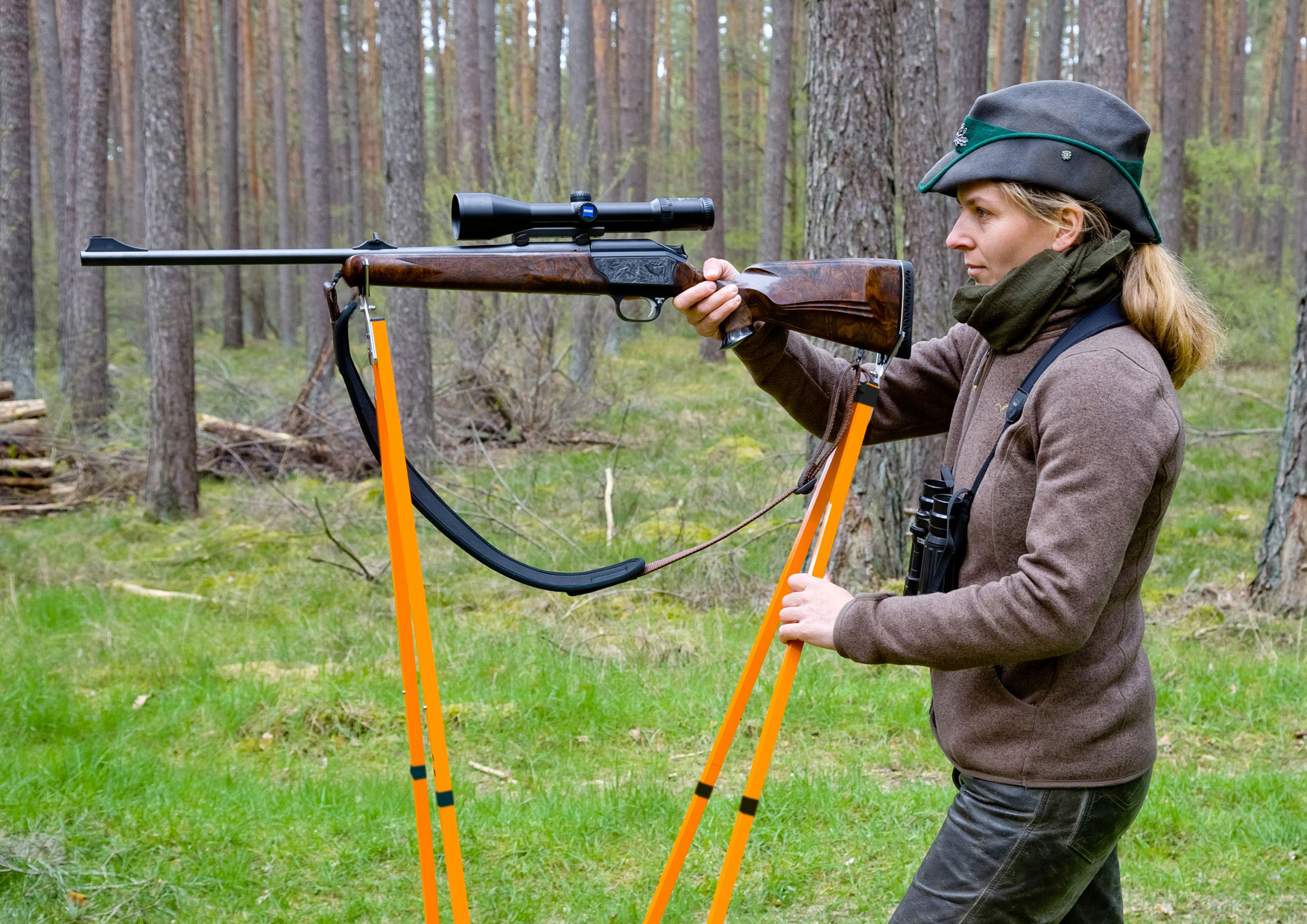 bestik Schießstock Aufstellen Auflegen der Waffe hinten